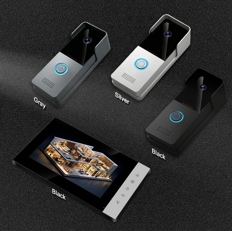  4‑Wire CVBS Villa Model – 1 Doorbell Calls 3 Monitors