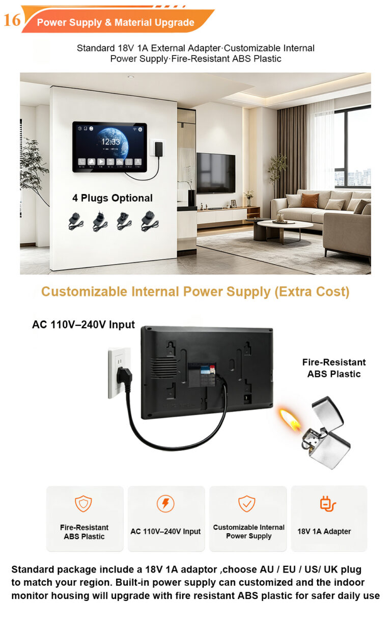 IP Video Intercom Villa Kit with 10-Inch Indoor Monitor, Tuya WiFi Support and Aluminum Outdoor Call Panel with Card Unlock Function