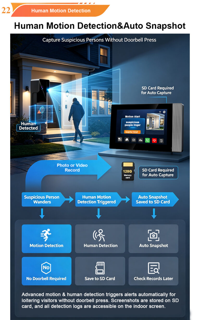 2-Wire Villa Video Door Phone Kit – Support Unlock and Talk on App, Sharing the Devices with Families